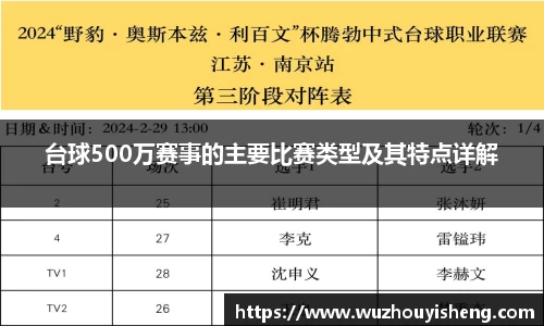 台球500万赛事的主要比赛类型及其特点详解