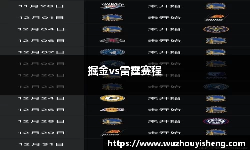 掘金vs雷霆赛程