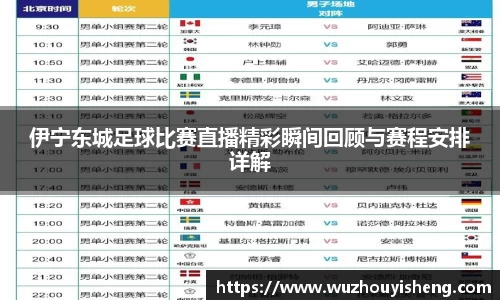 伊宁东城足球比赛直播精彩瞬间回顾与赛程安排详解
